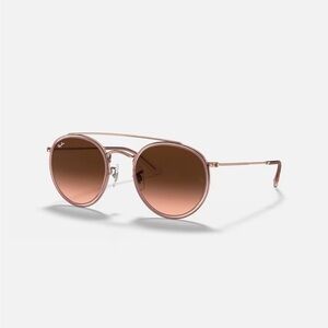 NWOT Ray-Ban‎ Round Double Bridge Sunglasses In Brown Gradient One Size